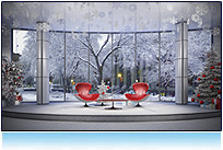 Christmas virtual news set 3d studio tv hdtv xmas